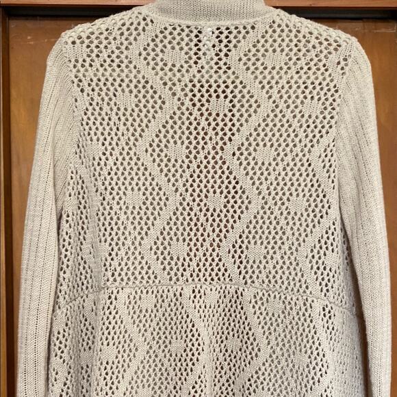 Leo & Nicole Tan Crochet Knit Cardigan - Petite Medium - NWT Orig. $58 - Picture 5 of 10